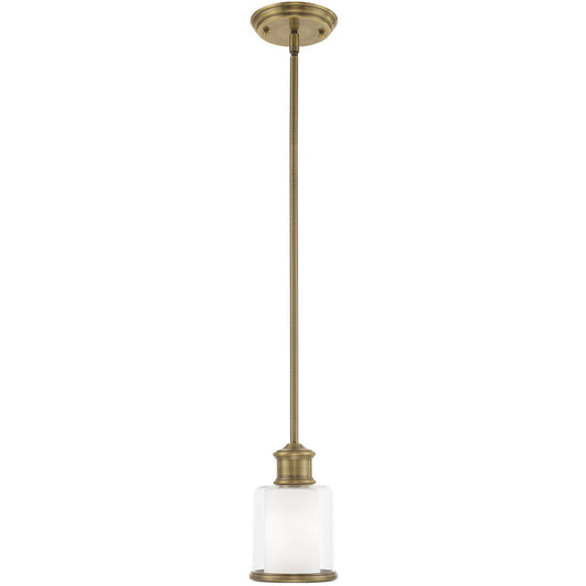 Livex Lighting Middlebush Collection 1 Lt Antique Brass Mini Pendant in Antique Brass 40210-01