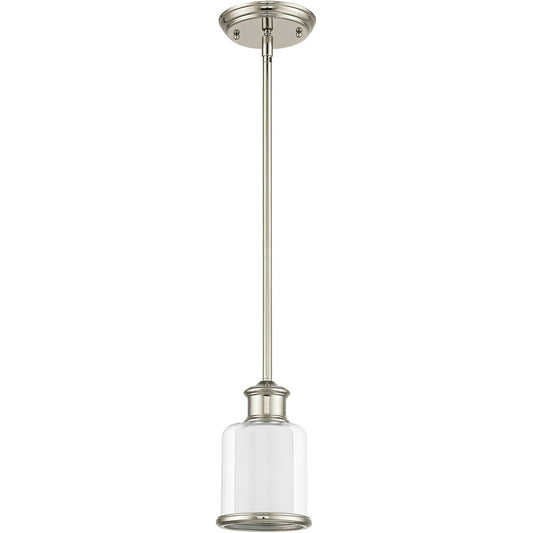 Livex Lighting Middlebush Collection 1 Light Polished Nickel Mini Pendant in Polished Nickel 40210-35