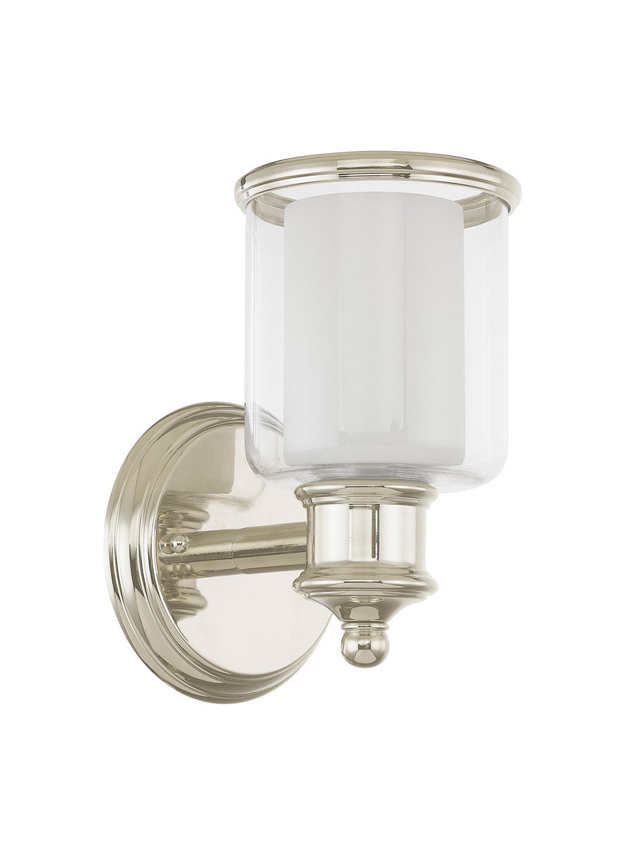 Livex Lighting Middlebush Collection 1 Lt PN Wall Sconce in Polished Nickel 40211-35