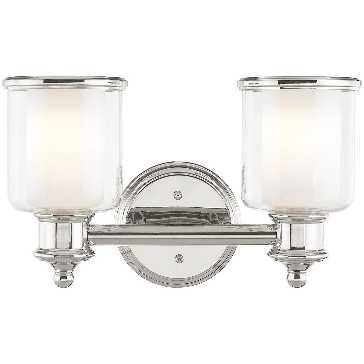 Livex Lighting Middlebush Collection 2 Light Polished Nickel Bath Light in Polished Nickel 40212-35