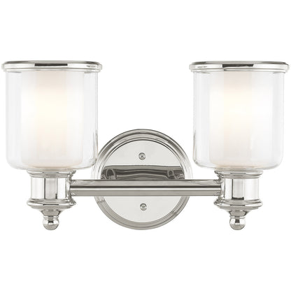 Livex Lighting Middlebush Collection 2 Light Polished Nickel Bath Light in Polished Nickel 40212-35