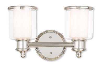 Livex Lighting Middlebush Collection 2 Light Polished Nickel Bath Light in Polished Nickel 40212-35