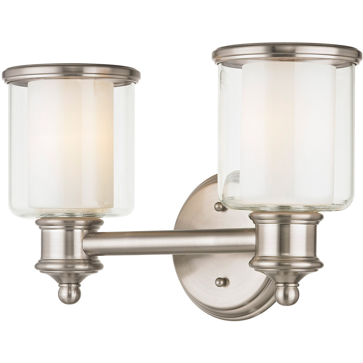 Livex Lighting Middlebush Collection 2 Light Brushed Nickel Bath Light in Brushed Nickel 40212-91