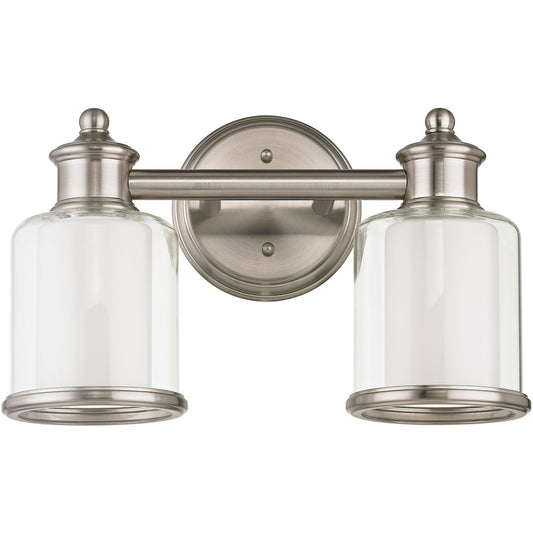 Livex Lighting Middlebush Collection 2 Light Brushed Nickel Bath Light in Brushed Nickel 40212-91