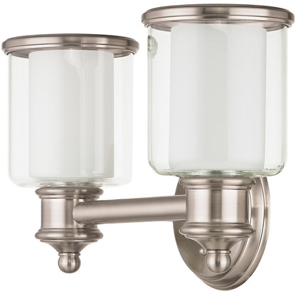 Livex Lighting Middlebush Collection 2 Light Brushed Nickel Bath Light in Brushed Nickel 40212-91