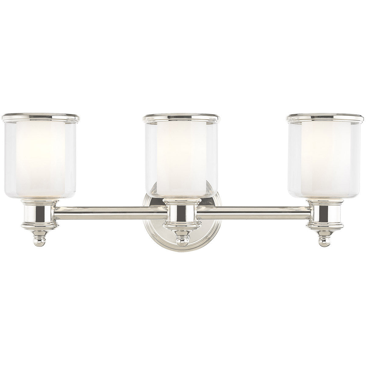 Livex Lighting Middlebush Collection 3 Light Polished Nickel Bath Light in Polished Nickel 40213-35