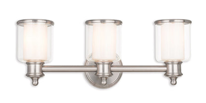 Livex Lighting Middlebush Collection 3 Light Brushed Nickel Bath Light in Brushed Nickel 40213-91