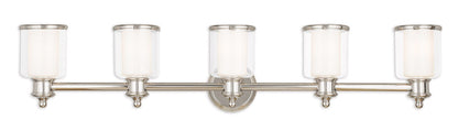 Livex Lighting Middlebush Collection 5 Light Polished Nickel Bath Light in Polished Nickel 40215-35