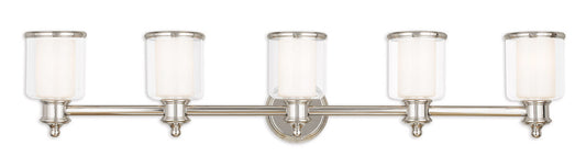 Livex Lighting Middlebush Collection 5 Light Polished Nickel Bath Light in Polished Nickel 40215-35