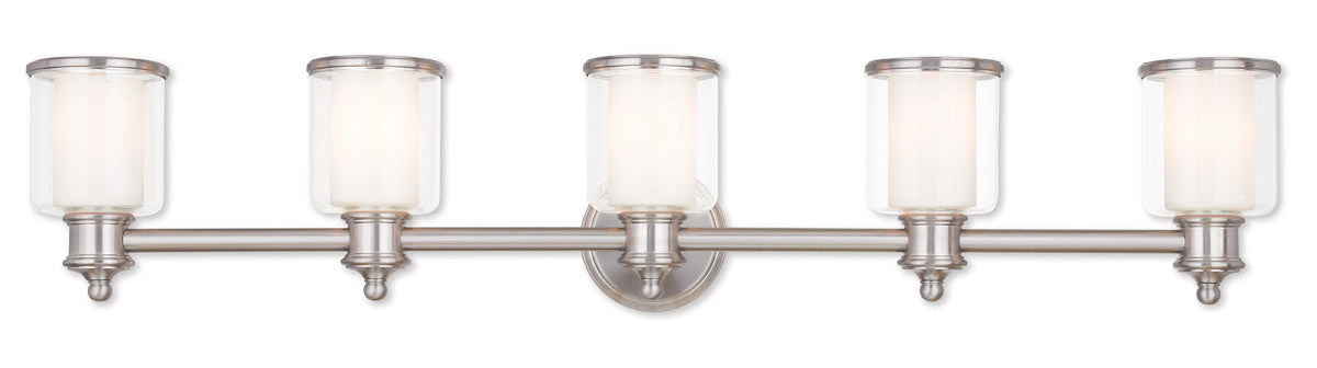 Livex Lighting Middlebush Collection 5 Light Brushed Nickel Bath Light in Brushed Nickel 40215-91