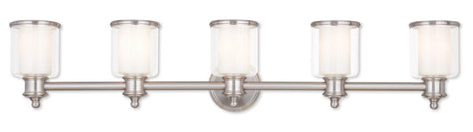 Livex Lighting Middlebush Collection 5 Light Brushed Nickel Bath Light in Brushed Nickel 40215-91