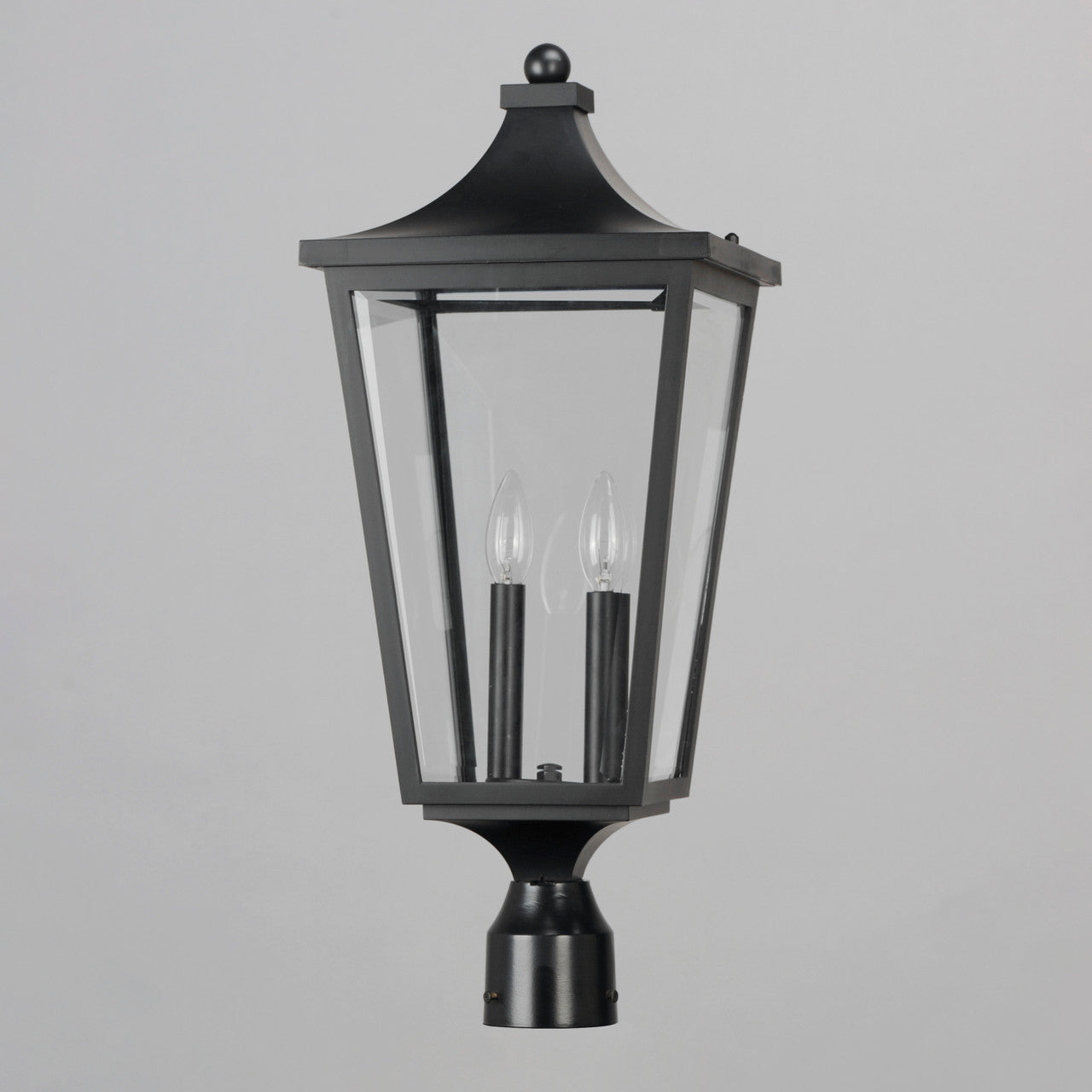 Maxim Sutton Place VX 2-Light Outdoor Post Lantern in Black 40230CLBK