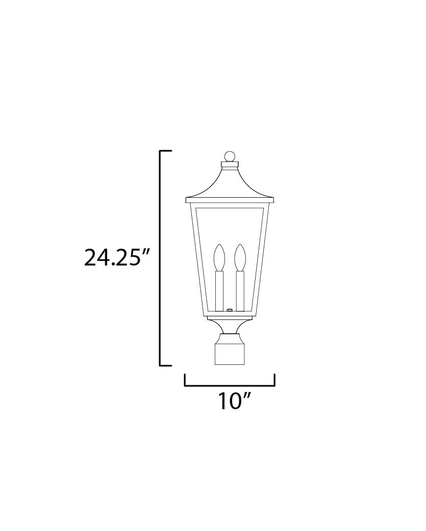 Maxim Sutton Place VX 2-Light Outdoor Post Lantern in Black 40230CLBK