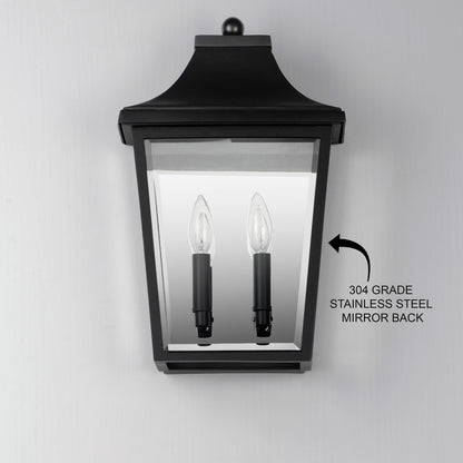 Maxim Sutton Place VX 2-Light Pocket Sconce in Black 40231CLBK