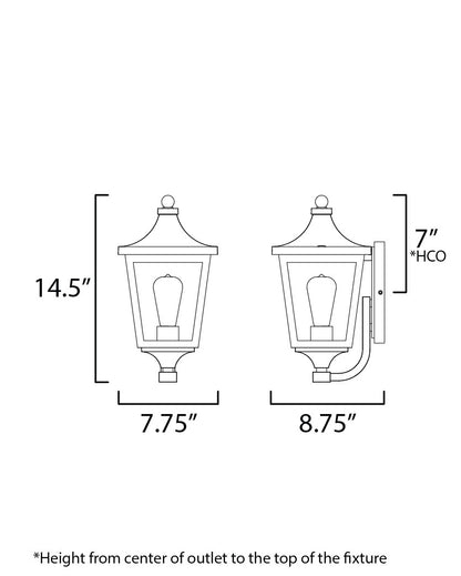 Maxim Sutton Place VX 1-Light Outdoor Sconce in Black 40232CLBK