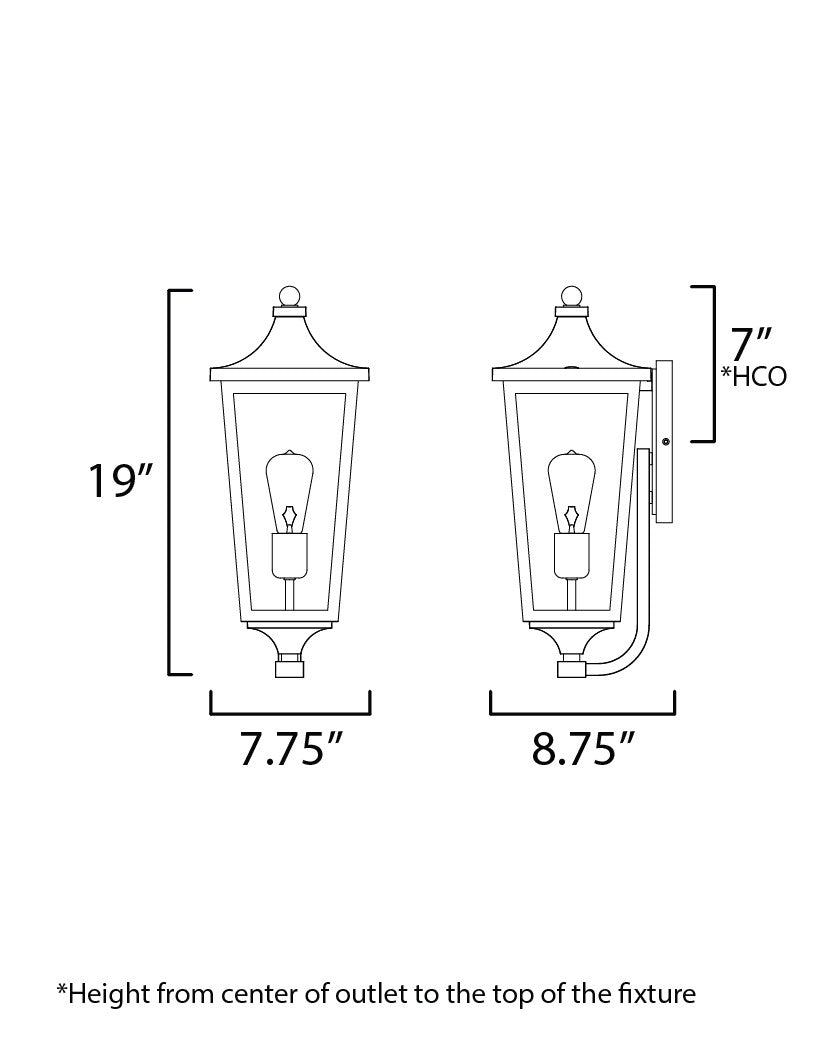 Maxim Sutton Place VX 1-Light Outdoor Sconce in Black 40233CLBK