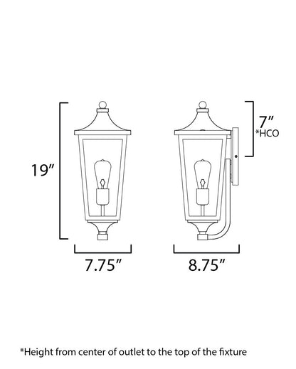 Maxim Sutton Place VX 1-Light Outdoor Sconce in Black 40233CLBK