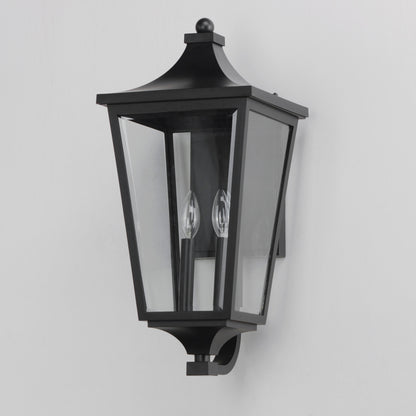 Maxim Sutton Place VX Large 2-Light Outdoor Sconce in Black 40235CLBK