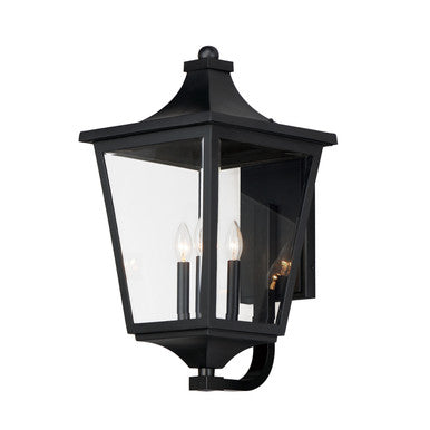 Maxim Sutton Place VX 3-Light Outdoor Lantern in Black 40237CLBK