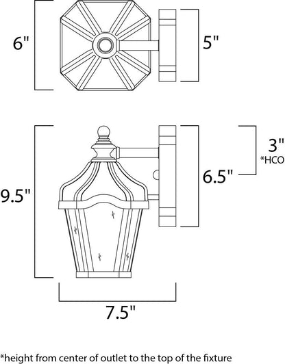 Maxim Garden VX 1-Light Outdoor Wall Lantern in Oriental Bronze 40268WGOB