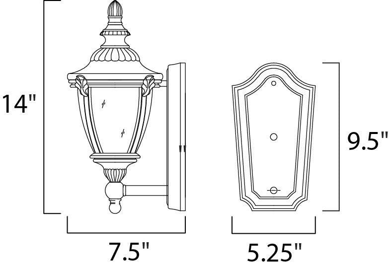 Maxim Morrow Bay VX 1-Light Outdoor Wall Lantern in Earth Tone 40283WGET