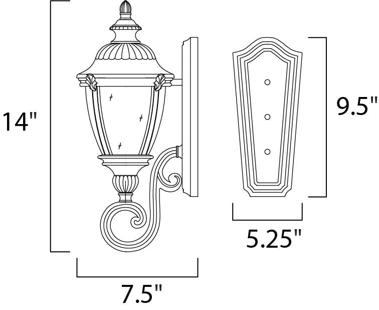 Maxim Morrow Bay VX 1-Light Outdoor Wall Lantern in Earth Tone 40284WGET