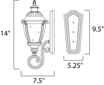 Maxim Morrow Bay VX 1-Light Outdoor Wall Lantern in Earth Tone 40284WGET