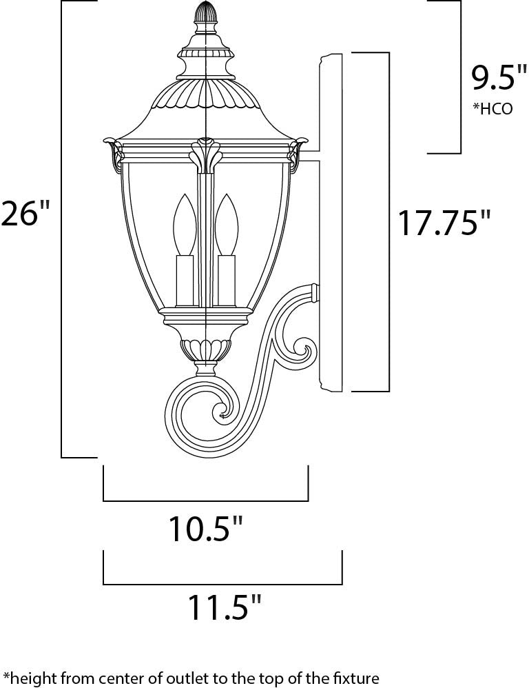 Maxim Morrow Bay VX 3-Light Outdoor Wall Lantern in Earth Tone 40285WGET