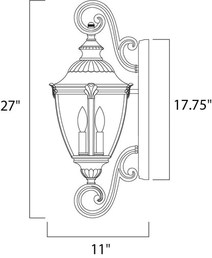 Maxim Morrow Bay VX 3-Light Outdoor Wall Lantern in Earth Tone 40288WGET