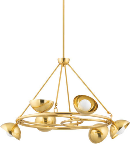 Corbett Lighting Oraibi 6 Light Chandelier in Brass 403-06-VB