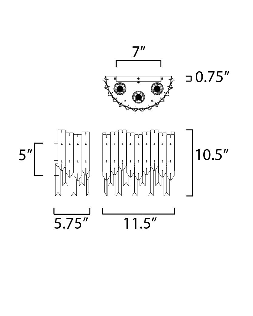 Maxim Crystal 3-Light LED Wall Sconce in Polished Chrome 40302BCPC