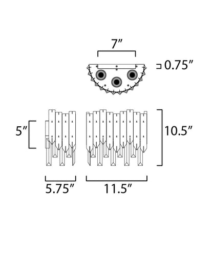 Maxim Crystal 3-Light LED Wall Sconce in Polished Chrome 40302BCPC