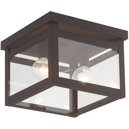 Livex Lighting Milford Collection 2 Light Bronze Ceiling Mount in Bronze 4031-07