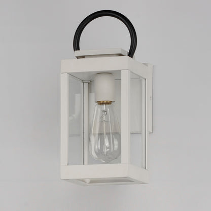 Maxim Nassau VX 1-Light Outdoor Wall Lantern in White / Black 40312CLWTBK