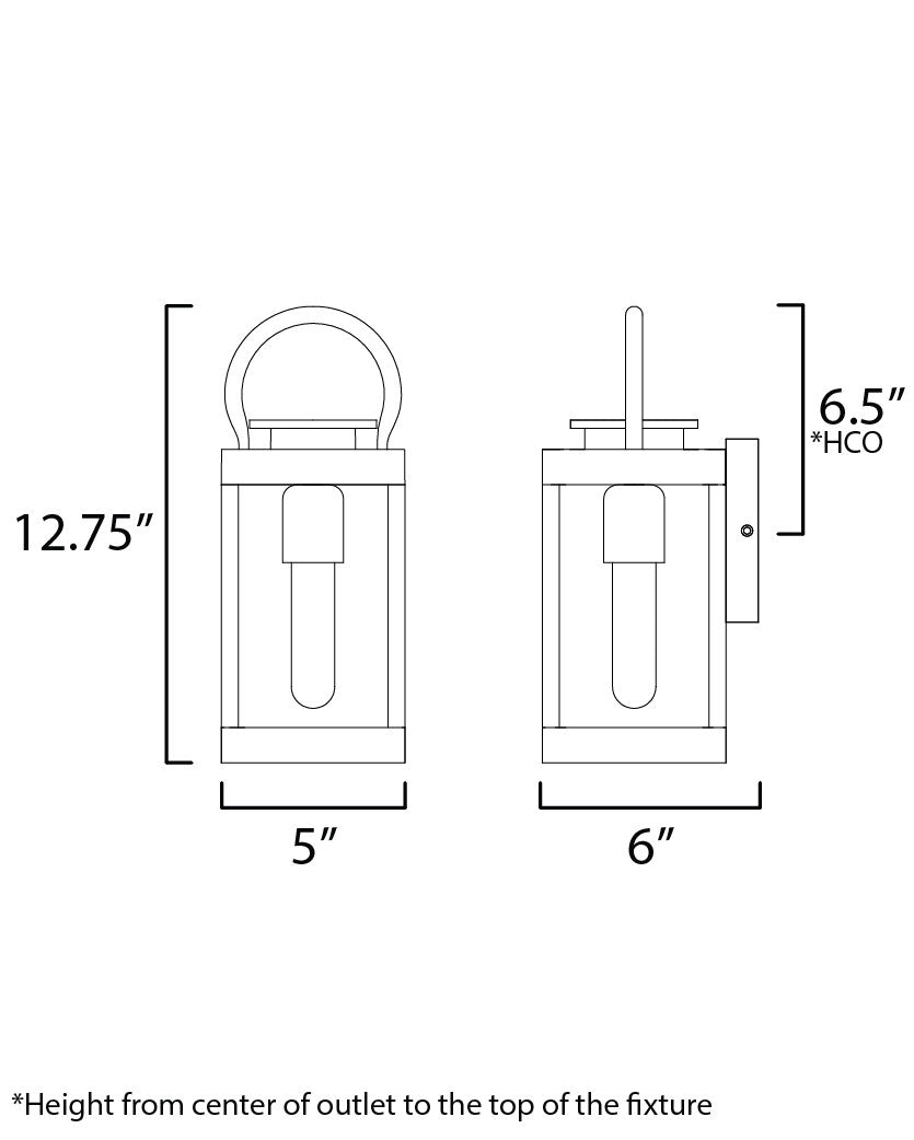 Maxim Nassau VX 1-Light Outdoor Wall Lantern in Black 40312CLBK