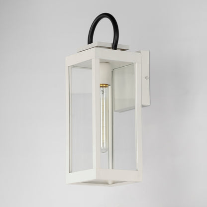 Maxim Nassau VX 1-Light Medium Outdoor Wall Lantern in White / Black 40314CLWTBK