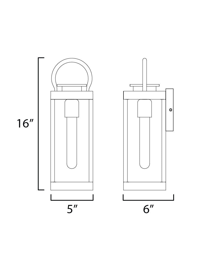 Maxim Nassau VX 1-Light Medium Outdoor Wall Lantern in Black 40314CLBK