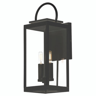 Maxim Nassau VX 1-Light Large Outdoor Wall Lantern in Black 40316CLBK