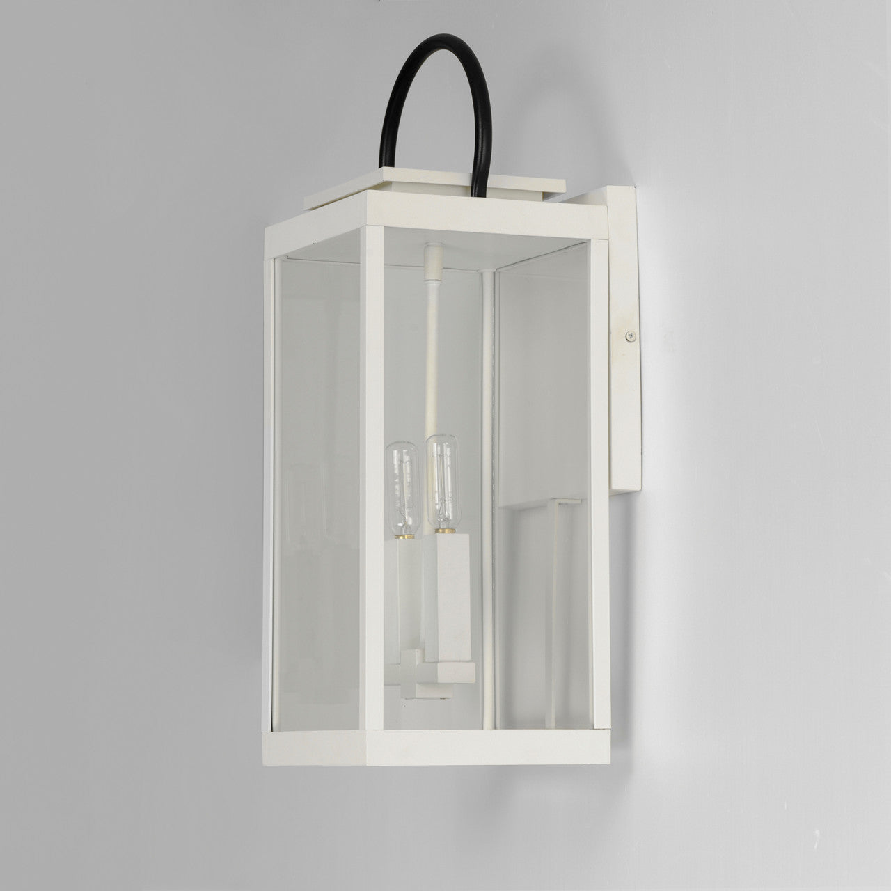 Maxim Nassau VX 1-Light Large Outdoor Wall Lantern in White / Black 40316CLWTBK