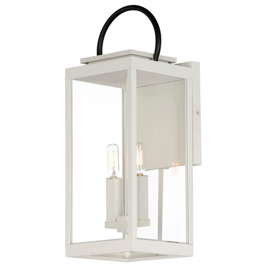 Maxim Nassau VX 1-Light Large Outdoor Wall Lantern in White / Black 40316CLWTBK