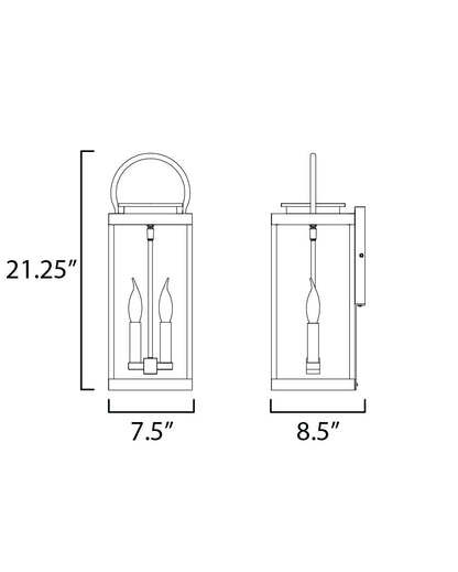 Maxim Nassau VX 1-Light Large Outdoor Wall Lantern in White / Black 40316CLWTBK