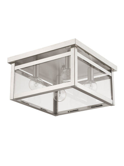 Livex Lighting Milford Collection 4 Light Brushed Nickel Ceiling Mount in Brushed Nickel 4032-91