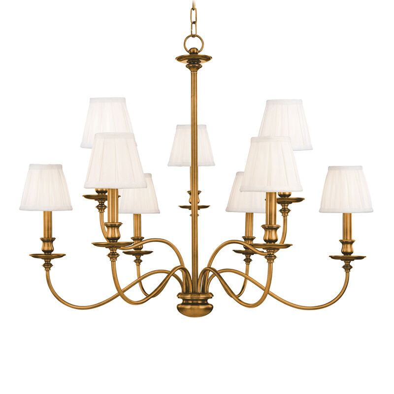 Hudson Valley Lighting Menlo Park Chandelier in Aged Brass 4039-AGB