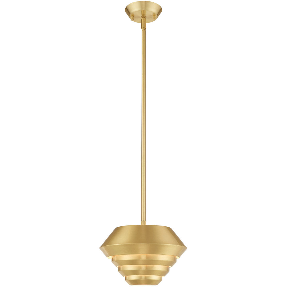 Livex Lighting Amsterdam Collection 1 Lt Satin Brass Mini Pendant in Satin Brass 40401-12