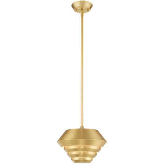 Livex Lighting Amsterdam Collection 1 Lt Satin Brass Mini Pendant in Satin Brass 40401-12