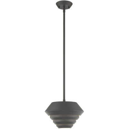 Livex Lighting Amsterdam Collection 1 Lt Scandinavian Gray Mini Pendant in Scandinavian Gray 40401-76