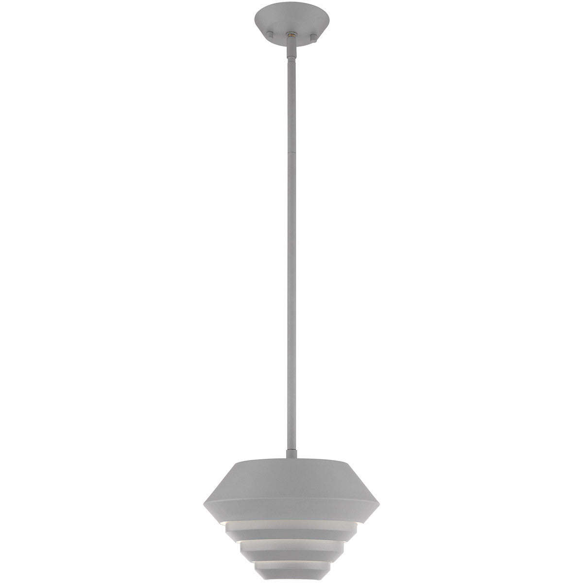 Livex Lighting Amsterdam Collection 1 Lt Nordic Gray Mini Pendant in Nordic Gray  40401-80