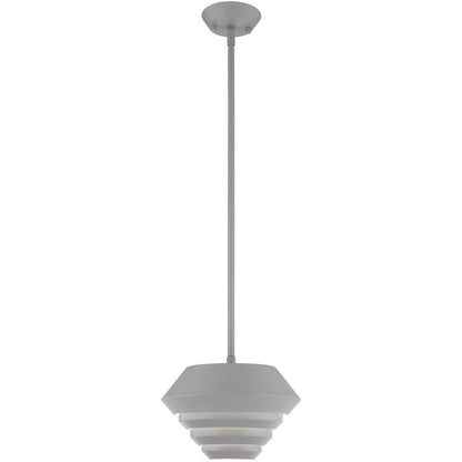 Livex Lighting Amsterdam Collection 1 Lt Nordic Gray Mini Pendant in Nordic Gray  40401-80