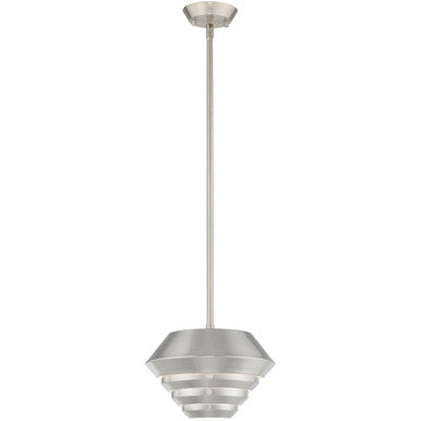 Livex Lighting Amsterdam Collection 1 Lt Brushed Nickel Mini Pendant in Brushed Nickel 40401-91