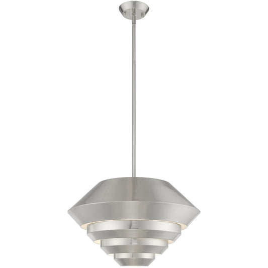 Livex Lighting Amsterdam Collection 1 Lt Brushed Nickel Mini Pendant in Brushed Nickel 40402-91